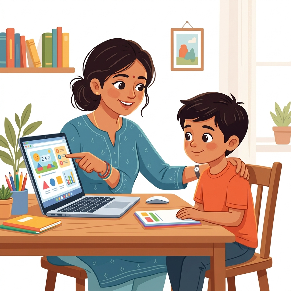 Parent helping child study
